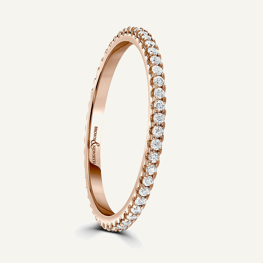 Round Brilliant Cut, Single Claw, Courted Diamond Eternity Ring