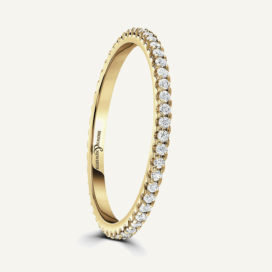 Round Brilliant Cut, Single Claw, Courted Diamond Eternity Ring