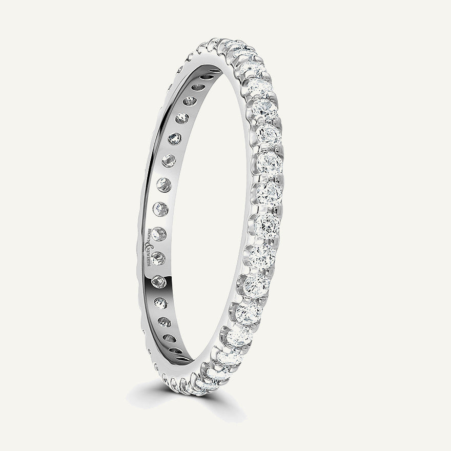 Round Brilliant Cut, Single Claw, Courted Diamond Eternity Ring