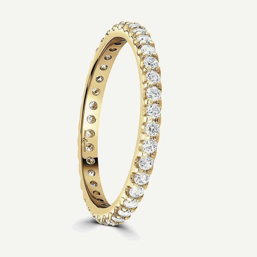 Round Brilliant Cut, Single Claw, Courted Diamond Eternity Ring