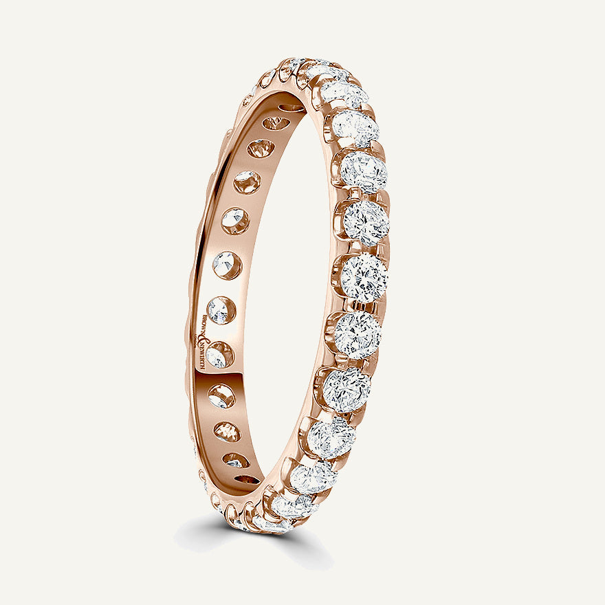 Round Brilliant Cut, Single Claw, Courted Diamond Eternity Ring