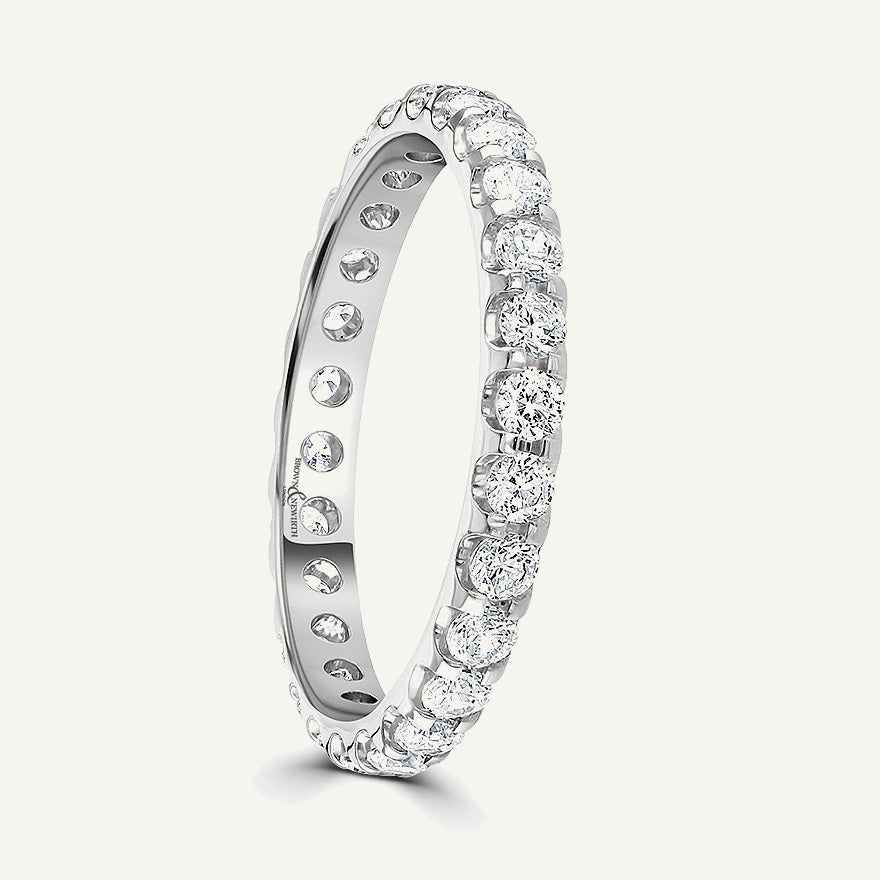 Round Brilliant Cut, Single Claw, Courted Diamond Eternity Ring