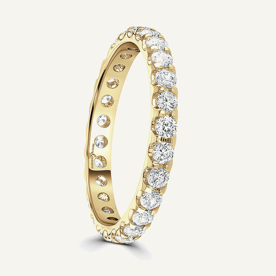 Round Brilliant Cut, Single Claw, Courted Diamond Eternity Ring