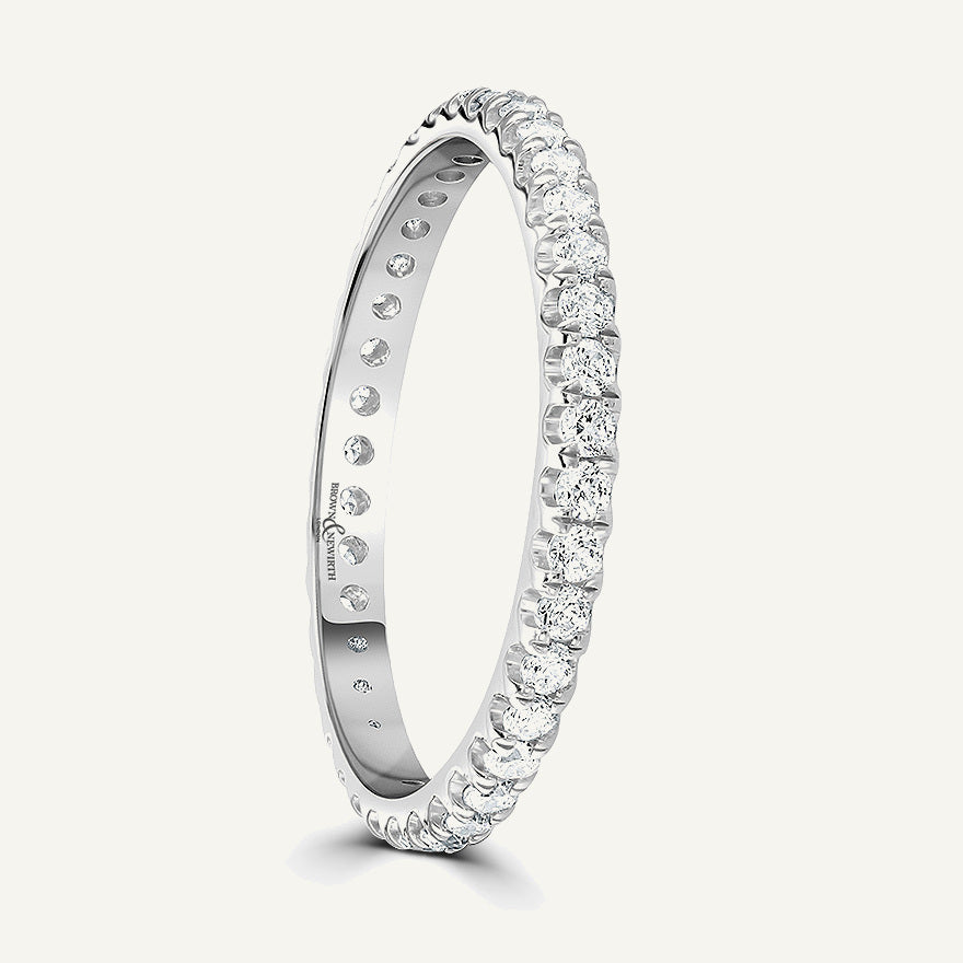 Round Brilliant Cut, Split Claw, Courted Diamond Eternity Ring