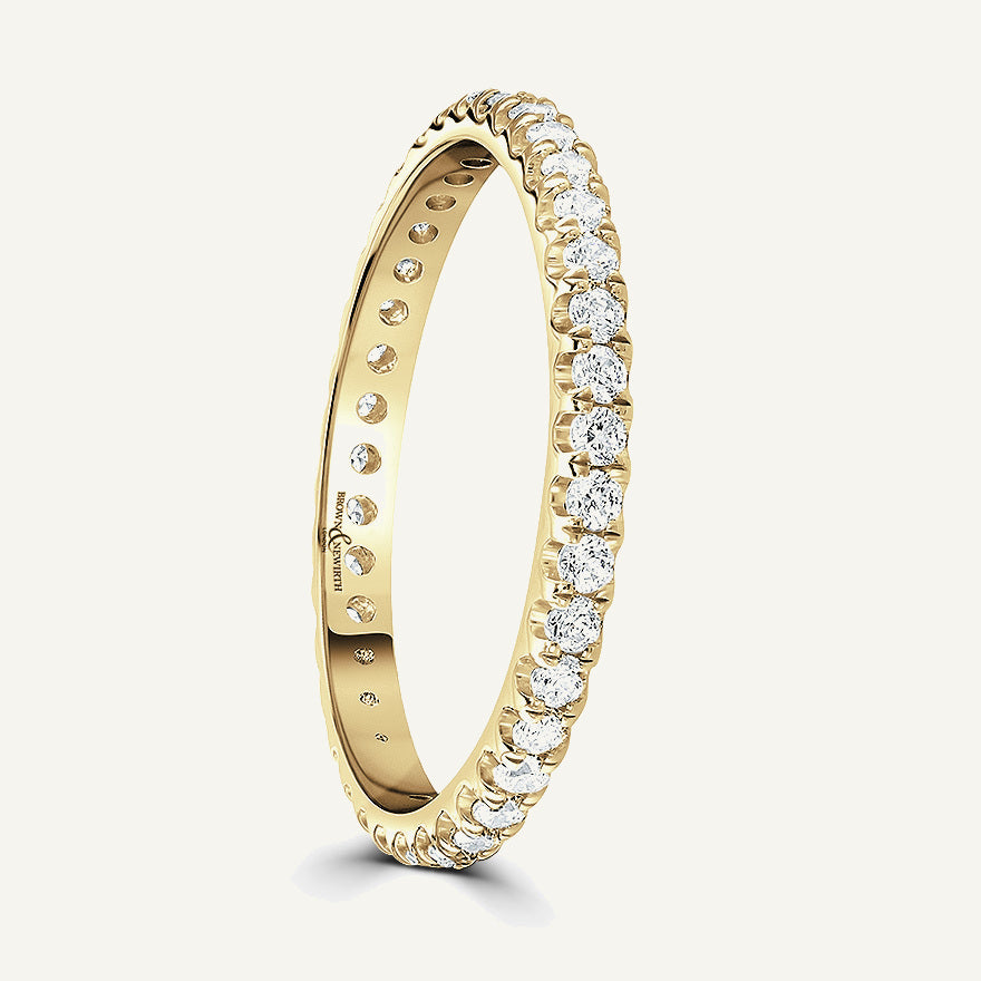 Round Brilliant Cut, Split Claw, Courted Diamond Eternity Ring