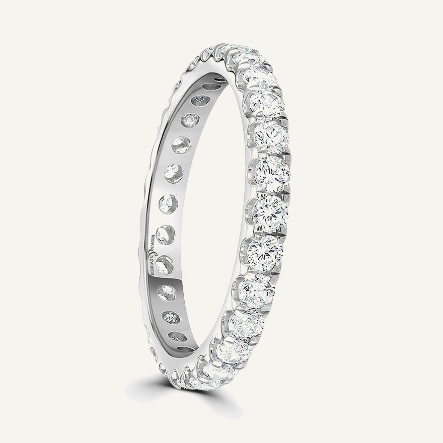 Round Brilliant Cut, Split Claw, Courted Diamond Eternity Ring