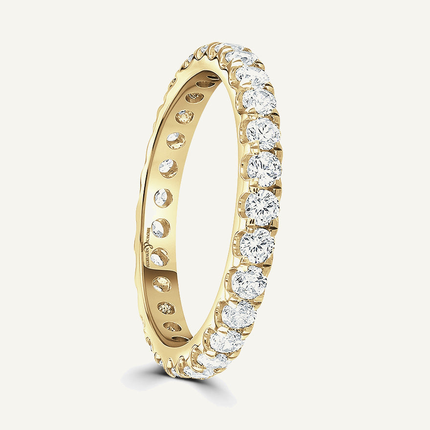 Round Brilliant Cut, Split Claw, Courted Diamond Eternity Ring
