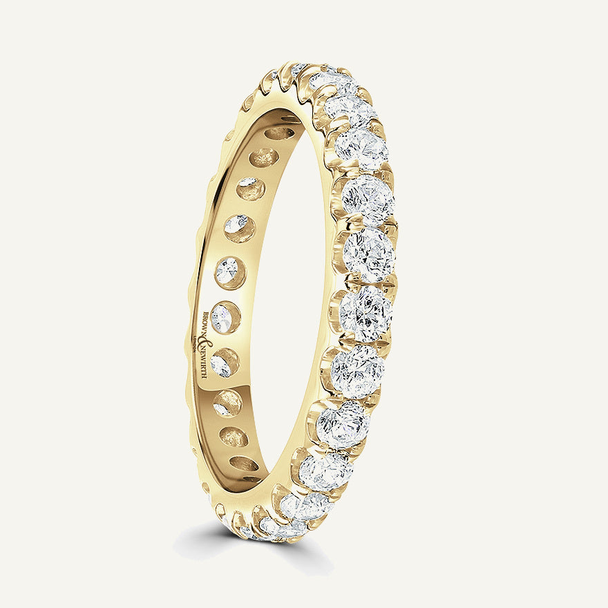 Round Brilliant Cut, Split Claw, Courted Diamond Eternity Ring