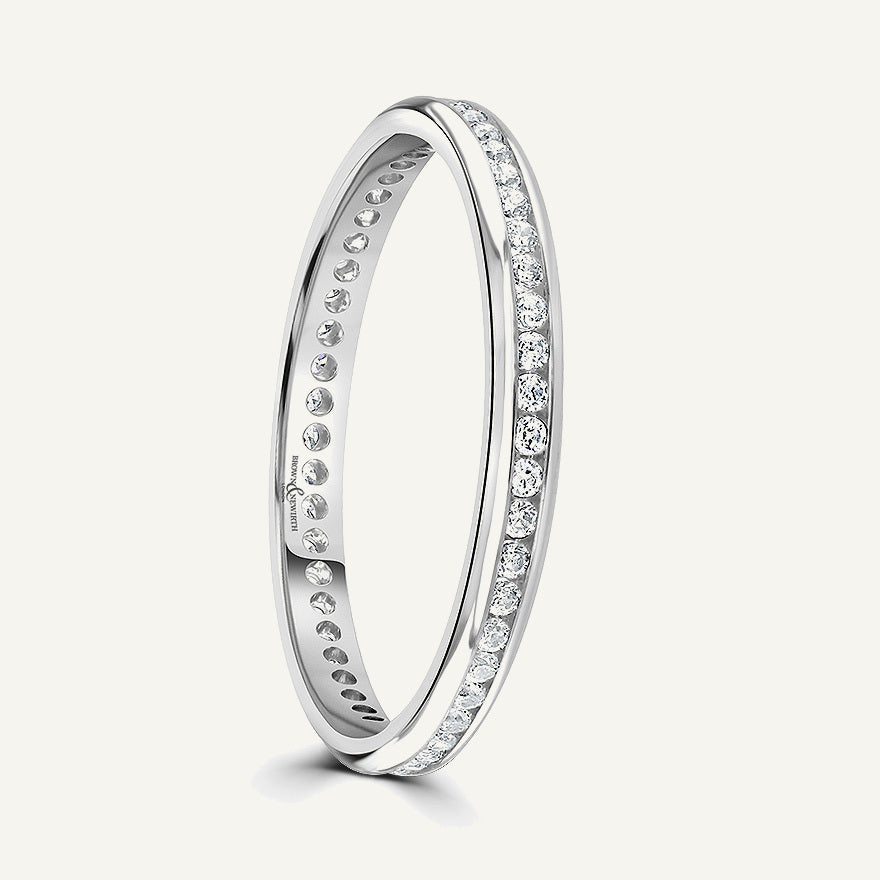 Round Brilliant Cut, Channel, Courted Diamond Eternity Ring