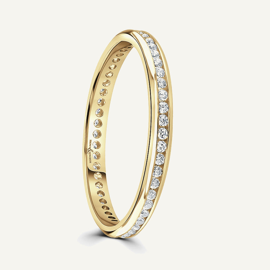 Round Brilliant Cut, Channel, Courted Diamond Eternity Ring