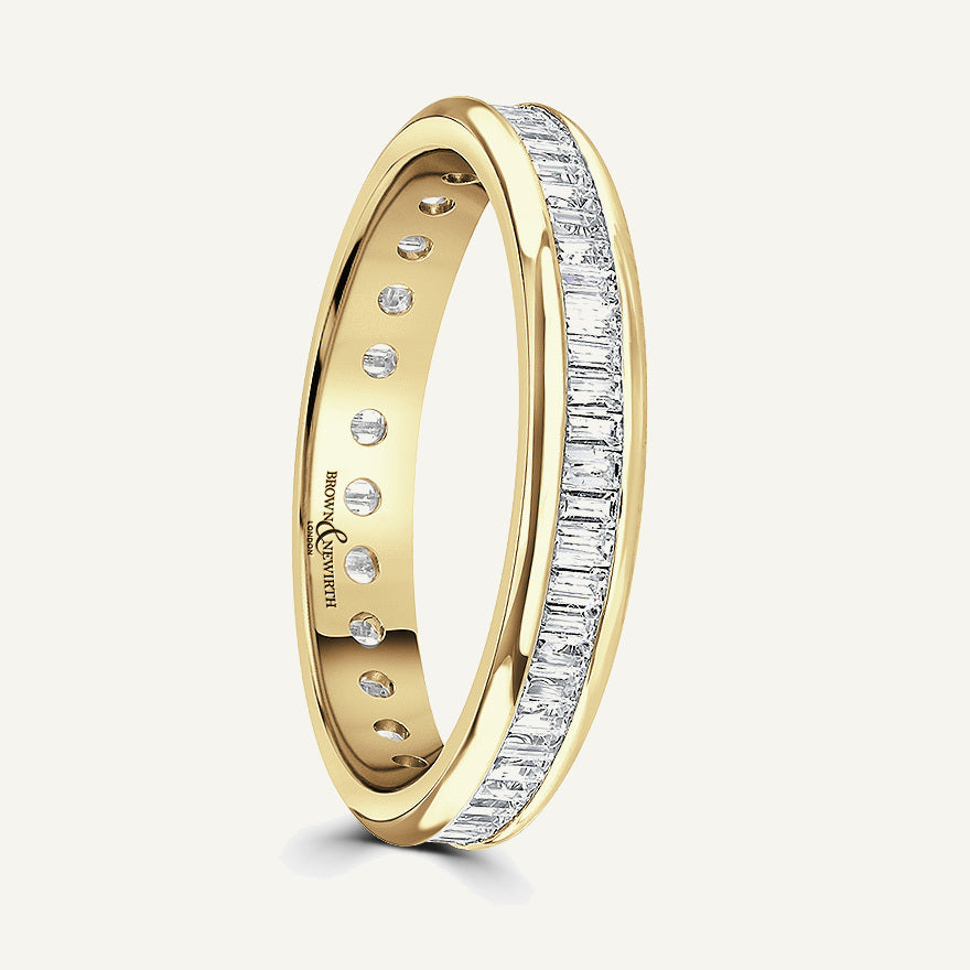 Baguette Cut, Channel, Courted Diamond Eternity Ring