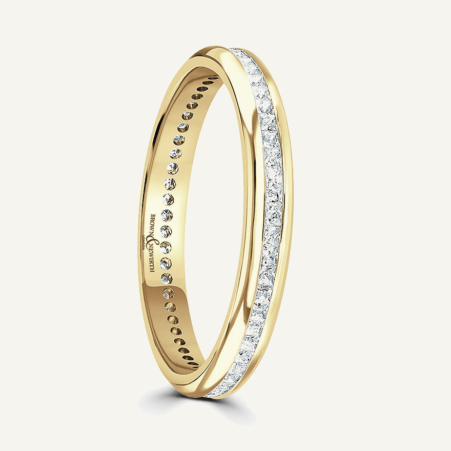Princess Cut, Channel, Courted Diamond Eternity Ring