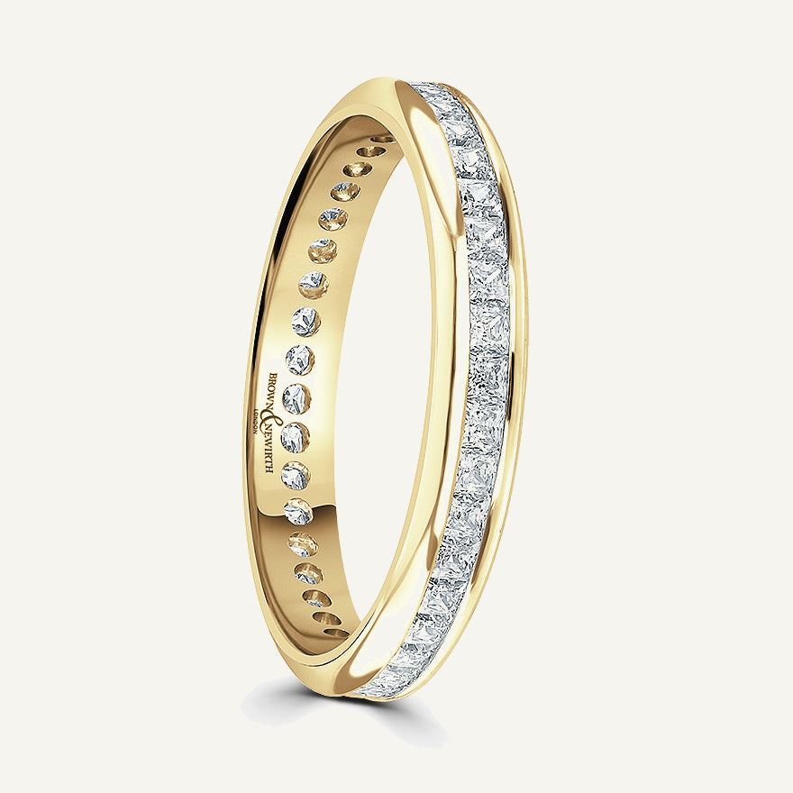 Princess Cut, Channel, Courted Diamond Eternity Ring