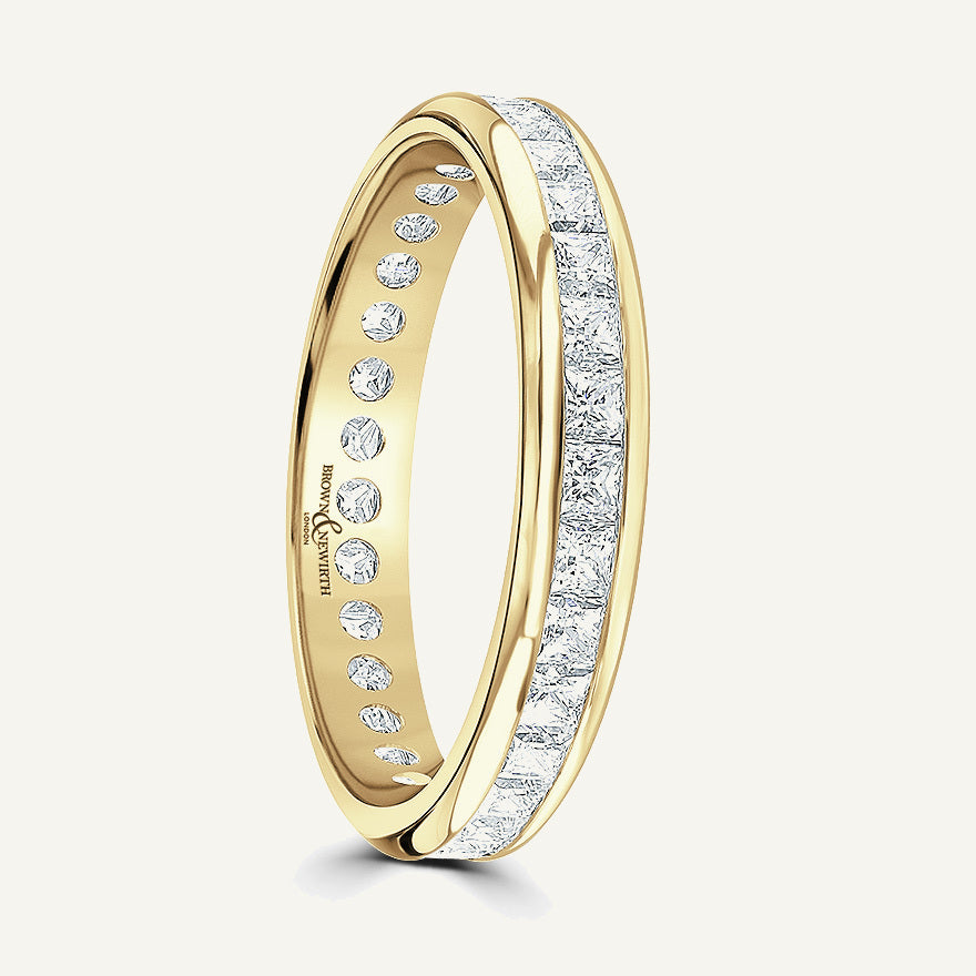 Princess Cut, Channel, Courted Diamond Eternity Ring