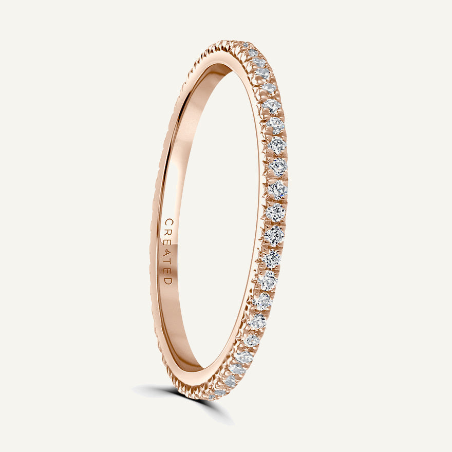 French Claw Set Round Brilliant Diamond Eternity Ring