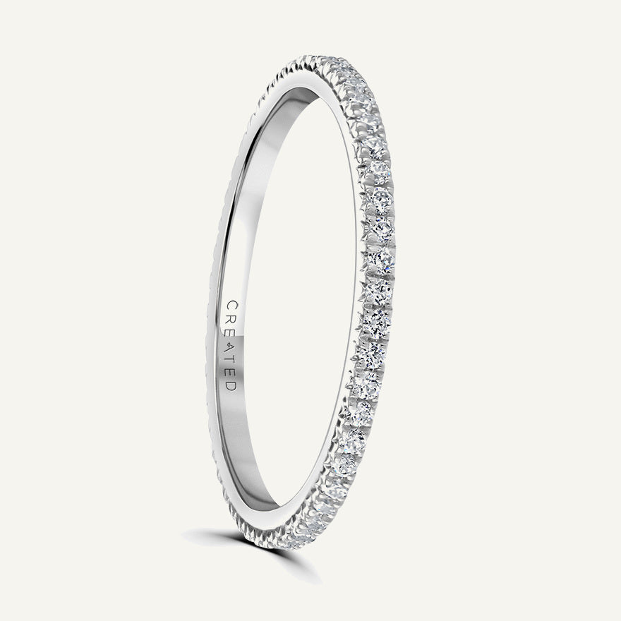 French Claw Set Round Brilliant Diamond Eternity Ring