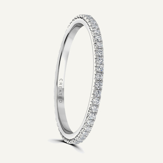 French Claw Set Round Brilliant Diamond Eternity Ring