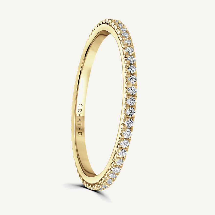 French Claw Set Round Brilliant Diamond Eternity Ring