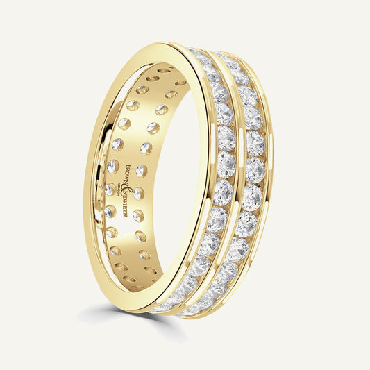 Round Brilliant Cut, Channel, Double Row Diamond Eternity Ring