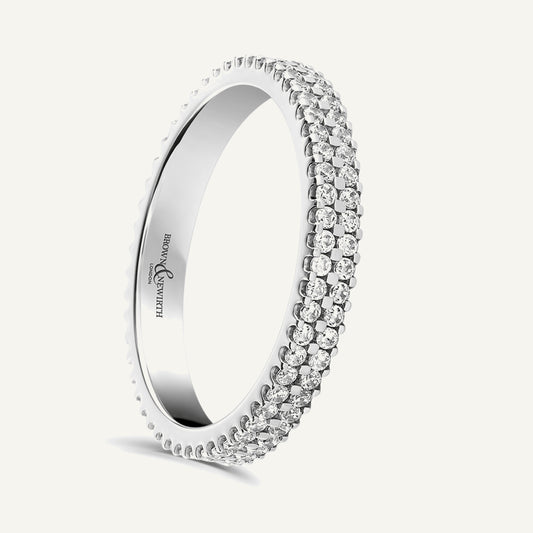 Round Brilliant Cut, Claw, Double Row Diamond Eternity Ring