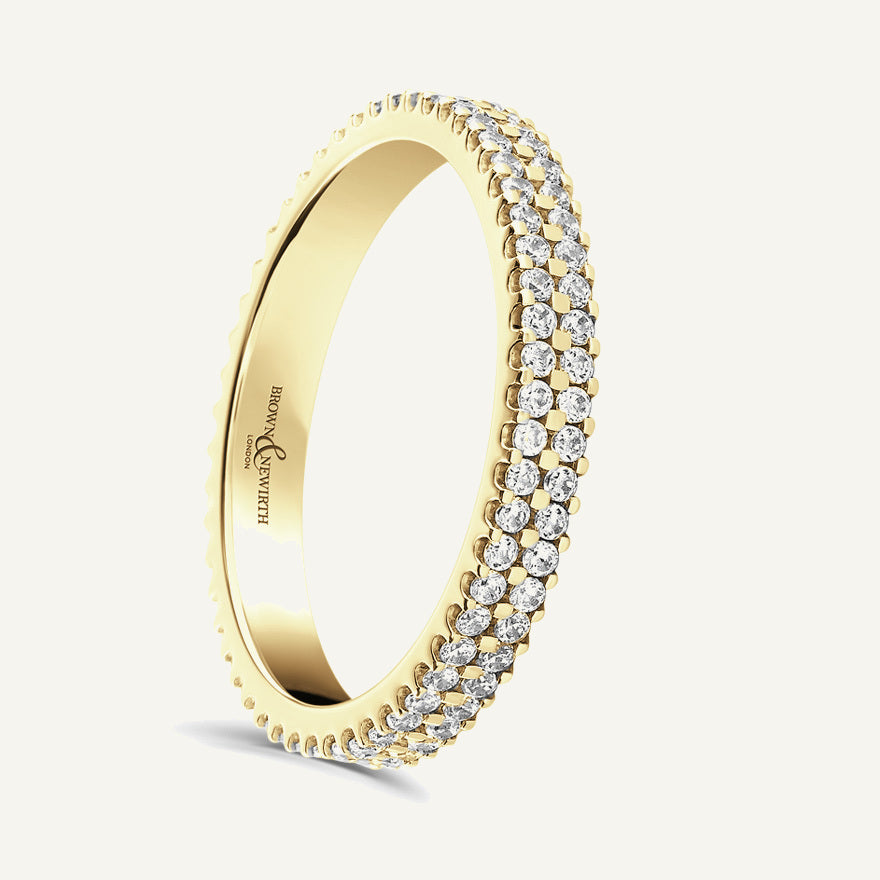 Round Brilliant Cut, Claw, Double Row Diamond Eternity Ring