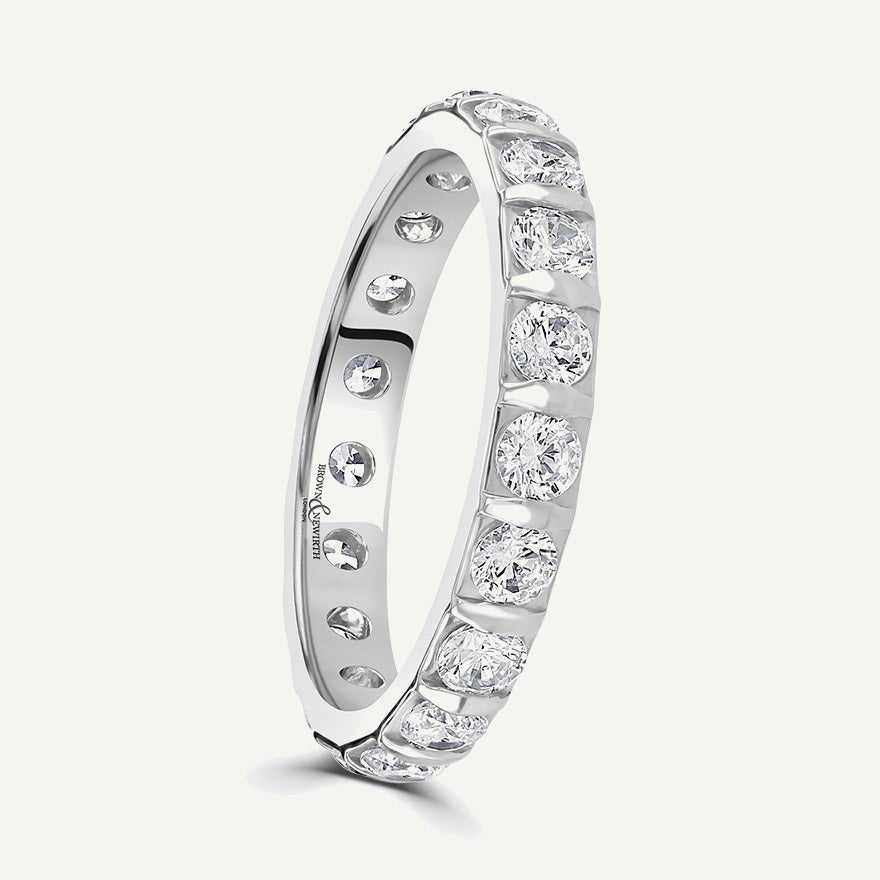Round Brilliant Cut, Bar Diamond Eternity Ring