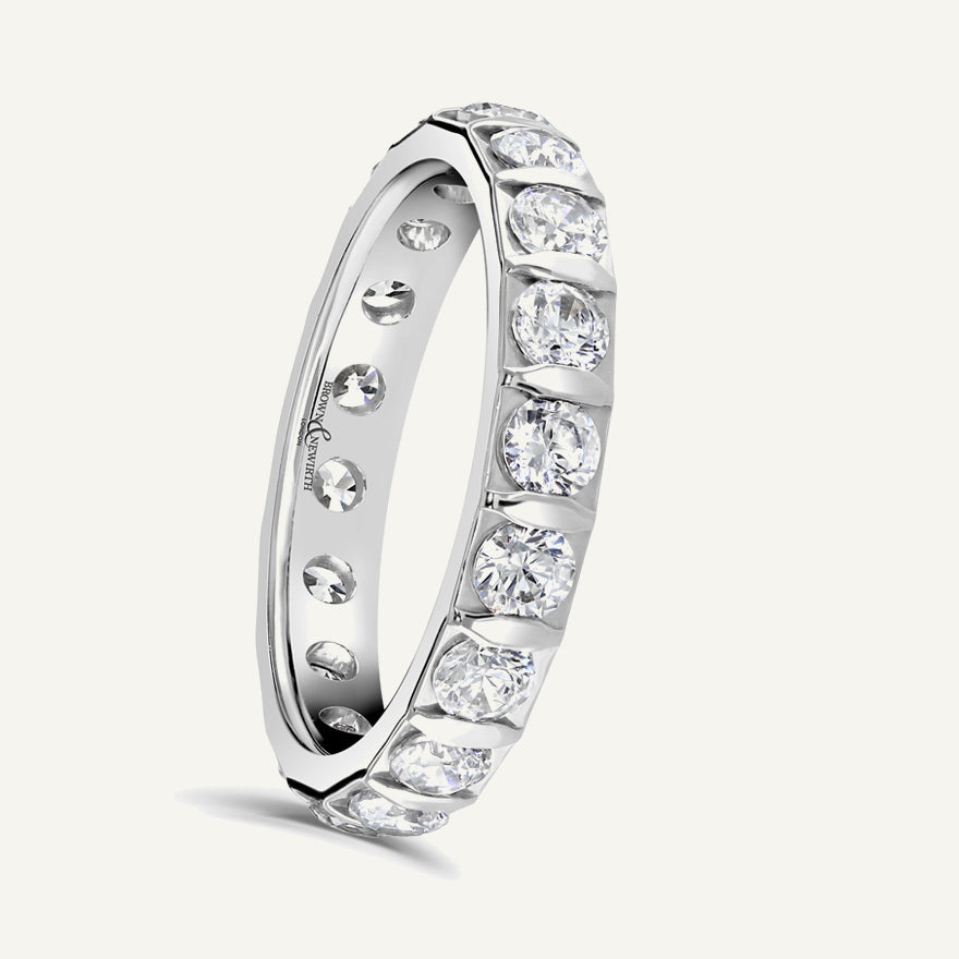 Round Brilliant Cut, Bar Diamond Eternity Ring