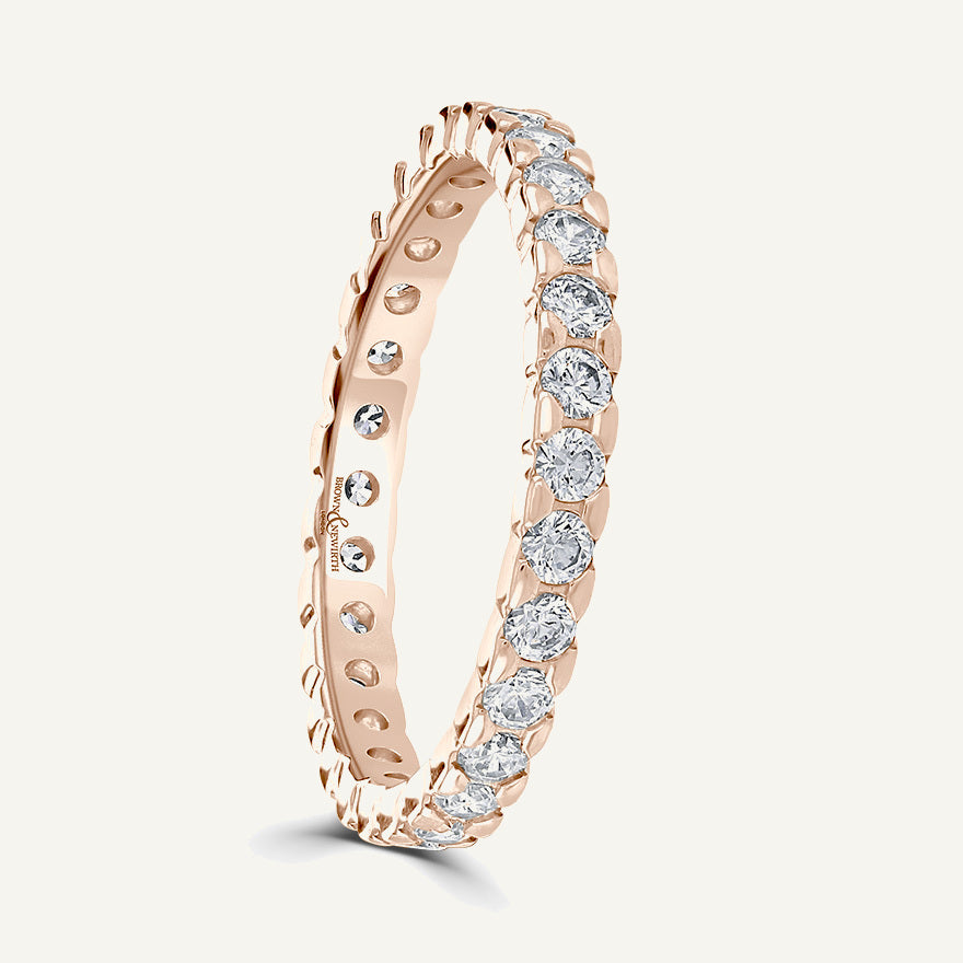 Round Brilliant Cut, Kiss Claw Diamond Eternity Ring