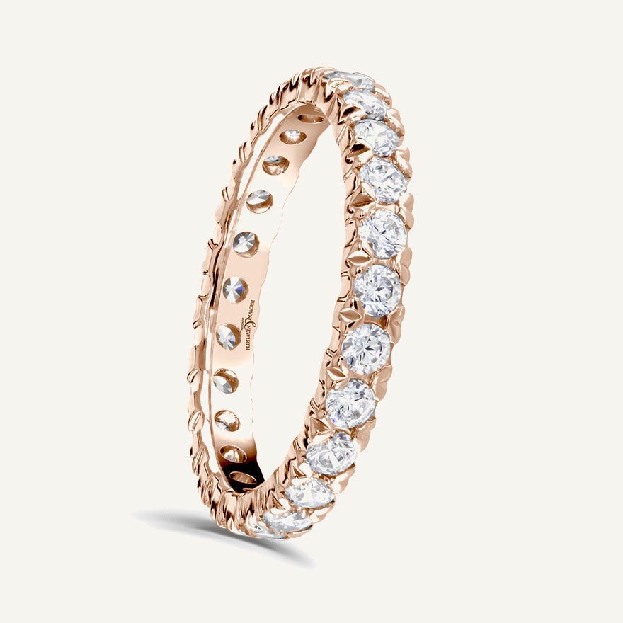 Round Brilliant Cut, Kiss Claw Diamond Eternity Ring