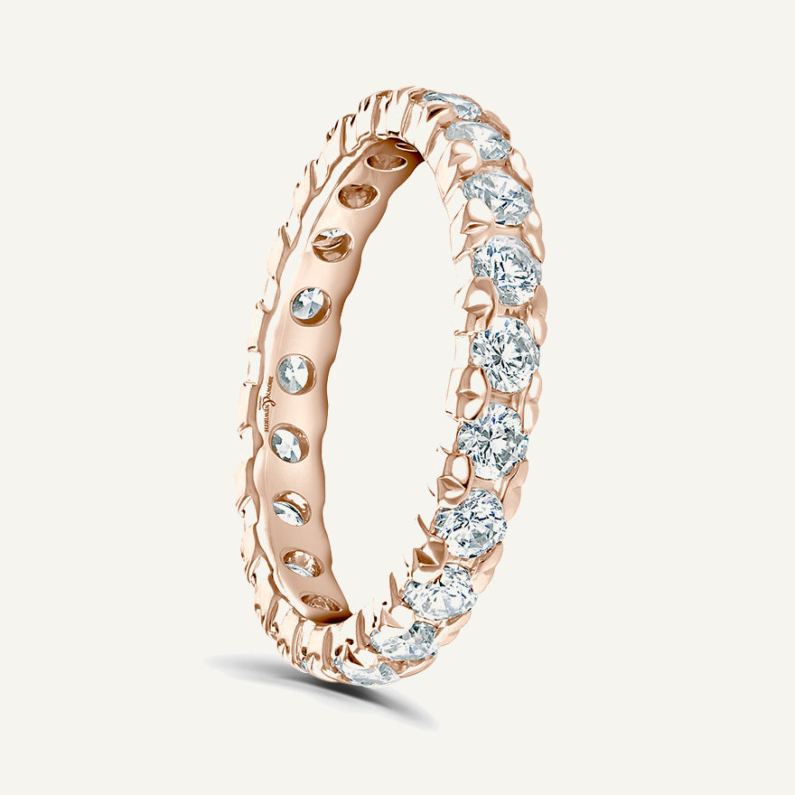 Round Brilliant Cut, Kiss Claw Diamond Eternity Ring