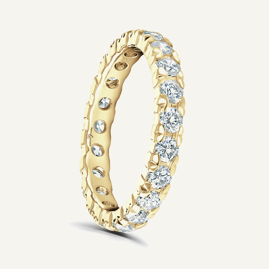Round Brilliant Cut, Kiss Claw Diamond Eternity Ring