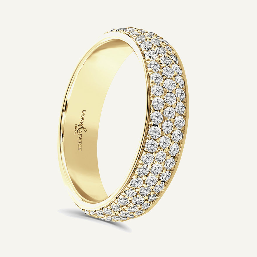 Round Brilliant Cut, Micro Pave, Multi-Row Diamond Eternity Ring