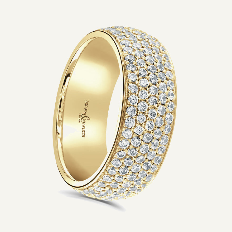 Round Brilliant Cut, Micro Pave, Multi-Row Diamond Eternity Ring