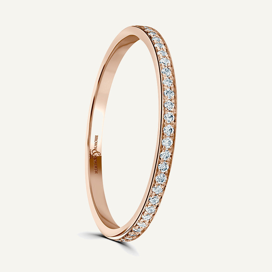 Round Brilliant Cut, Micro Pave, Courted Diamond Eternity Ring