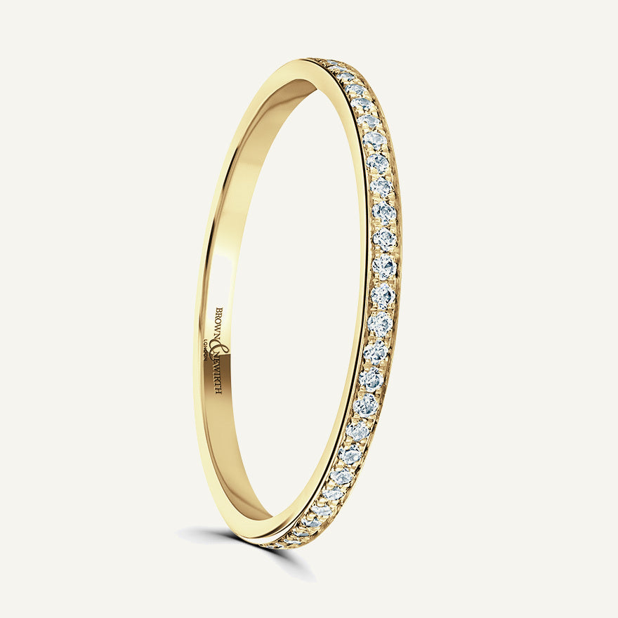 Round Brilliant Cut, Micro Pave, Courted Diamond Eternity Ring