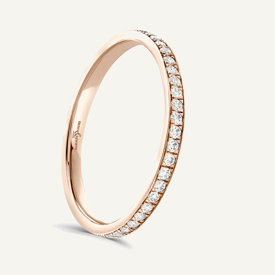 Round Brilliant Cut, Micro Pave, Courted Diamond Eternity Ring