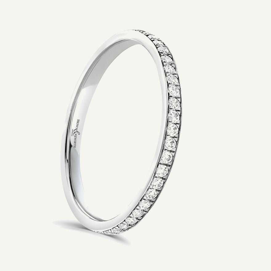 Round Brilliant Cut, Micro Pave, Courted Diamond Eternity Ring