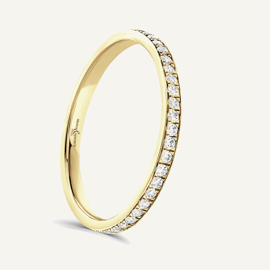 Round Brilliant Cut, Micro Pave, Courted Diamond Eternity Ring