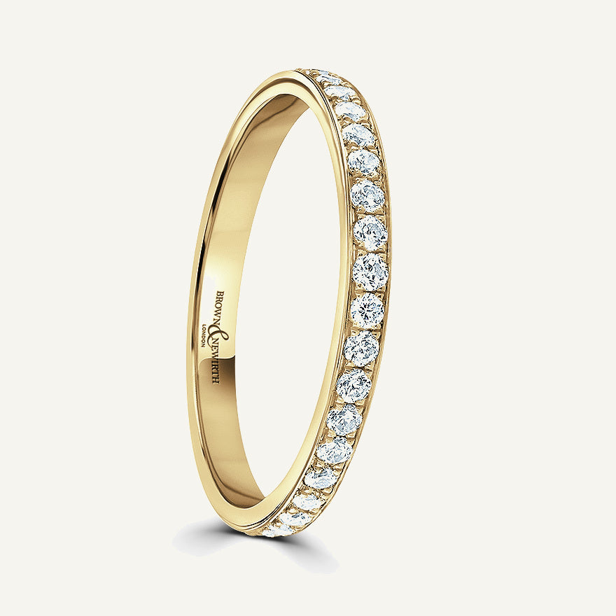 Round Brilliant Cut, Micro Pave, Courted Diamond Eternity Ring