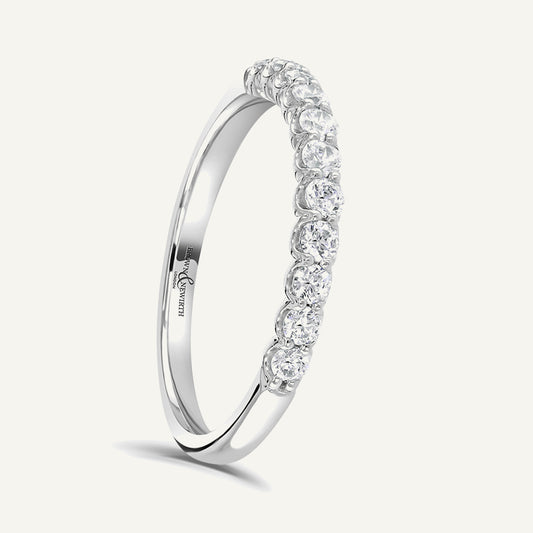 Round Brilliant Cut, Cup Claw, Courted Diamond Eternity Ring