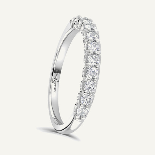Round Brilliant Cut, Cup Claw, Courted Diamond Eternity Ring