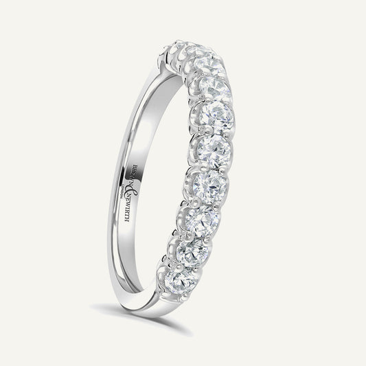 Round Brilliant Cut, Cup Claw, Courted Diamond Eternity Ring