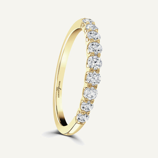 Round Brilliant Cut, Dished Claw Diamond Eternity Ring