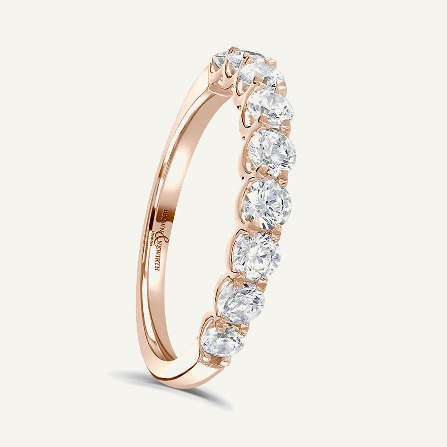 Round Brilliant Cut, Dished Claw Diamond Eternity Ring