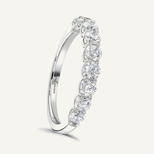 Round Brilliant Cut, Dished Claw Diamond Eternity Ring