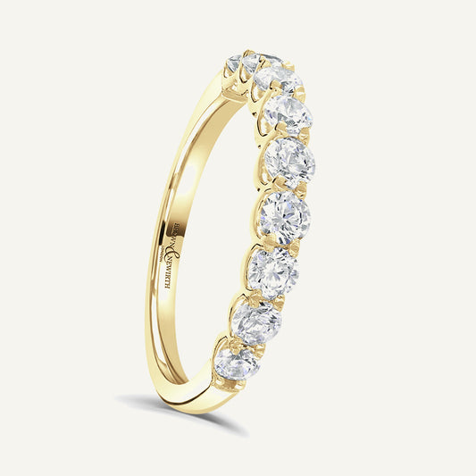 Round Brilliant Cut, Dished Claw Diamond Eternity Ring