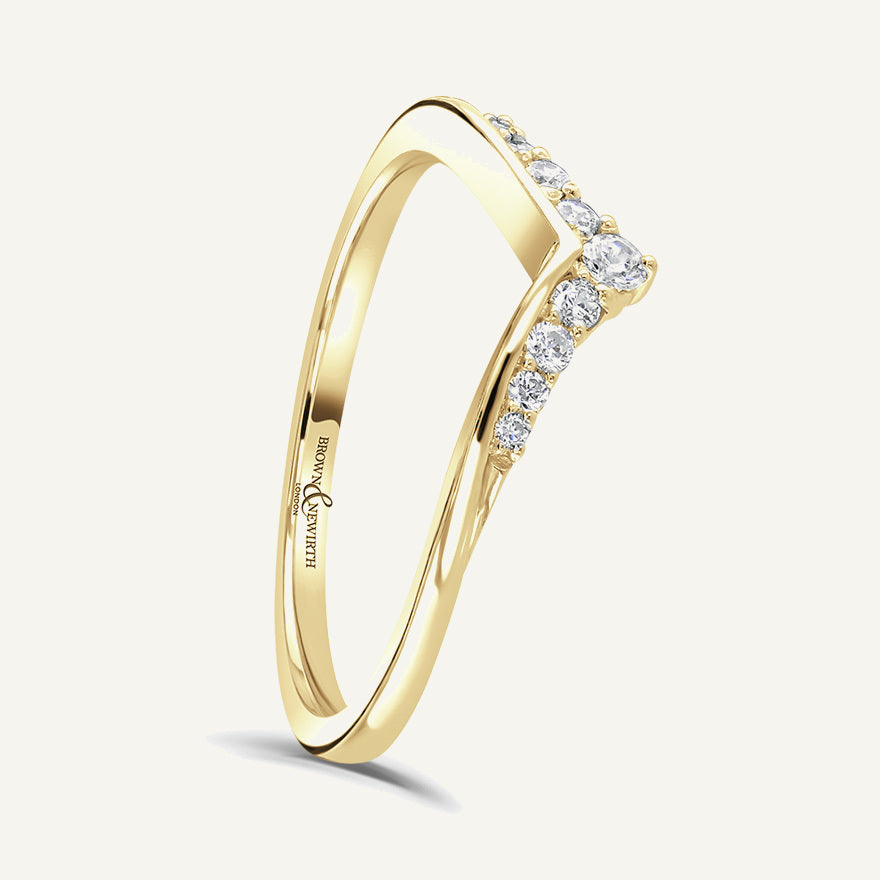 Round Brilliant Cut, Offset Claw, Wishbone Diamond Eternity Ring