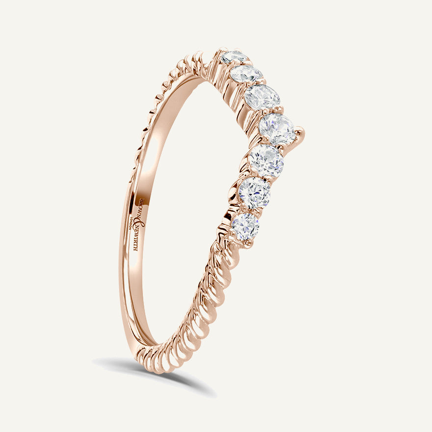 Round Brilliant Cut, Claw, Wishbone With Twisted Shank Diamond Eternity Ring