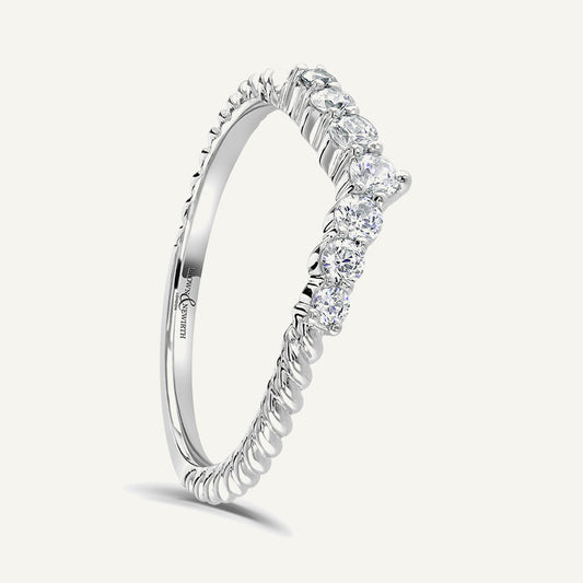 Round Brilliant Cut, Claw, Wishbone With Twisted Shank Diamond Eternity Ring