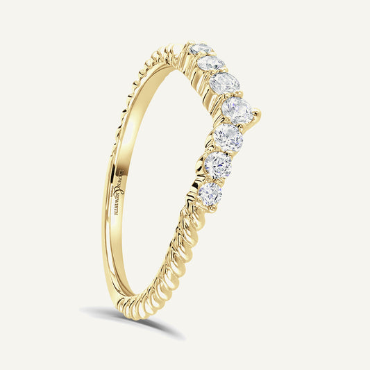 Round Brilliant Cut, Claw, Wishbone With Twisted Shank Diamond Eternity Ring